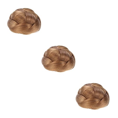 CRILSTYLEO 3stücke Braid Haarteil Chignon Dutt Kunsthaar Erweiterung Für Damen in Pferdeschwanz Haarteil Welliges Voluminöses Für Reisen Und Besondere Anlässe von CRILSTYLEO