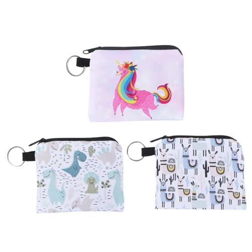 CRILSTYLEO Süßes Kosmetiktaschen-Set 3-teilig Mini-Geldbörse Aufbewahrungstasche für Kosmetik und Münzbörse für Damen von CRILSTYLEO