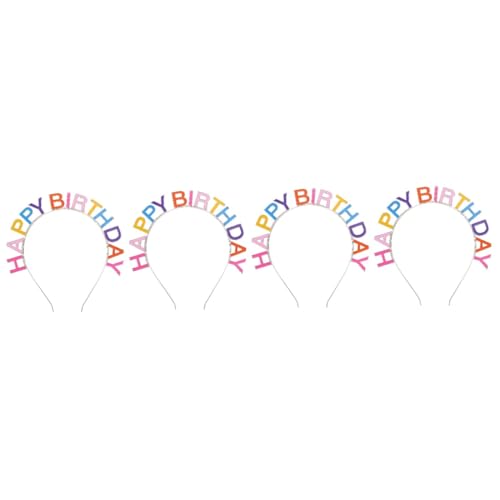 CRILSTYLEO 4 Stück Alles Zum Geburtstag Stirnband Mädchengeburtstag Haarband Haarbänder Für Babys Stirnbänder Geburtstag Kopfschmuck Geburtstag Kopfbedeckung Kindergeschenk Metall von CRILSTYLEO