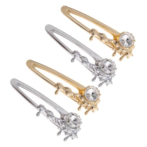 CRILSTYLEO 4stücke Strass Haarspangen Aus Metall Rutschfeste Haarklammern Mit Kristallen Haaraccessoire Für Und Mädchen Für Hochzeiten Und Partys Gold Silber von CRILSTYLEO