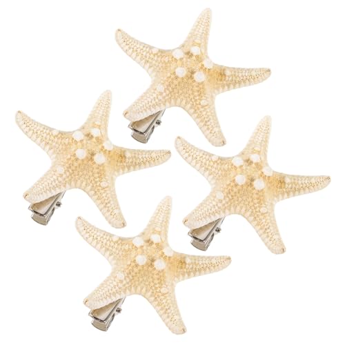 CRILSTYLEO Seestern-haarnadeln 4 Stück Handgefertigte Natürliche Fünfzackige Stern-haarspange Strand-haarnadel Haar-accessoires Für Frauen Und Mädchen von CRILSTYLEO