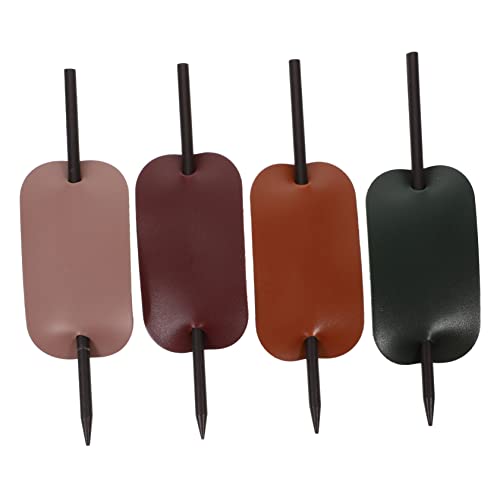CRILSTYLEO 4 Stück Holz Leder Haarstäbe Einfache Haarnadeln Für Dutt Kopfschmuck Für Damen Schmale Kanten Haarstyling-clips Für Lange Wellige Lockige Glatte Haare von CRILSTYLEO
