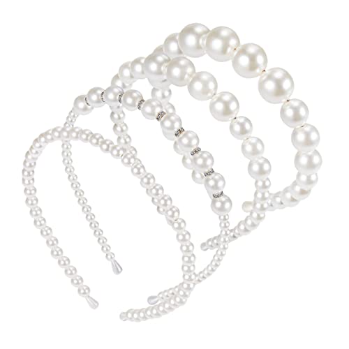 CRILSTYLEO 4stücke Teiliges Perlen-haarreifen Für Frauen Elegante Braut-haaraccessoires Für Hochzeiten Und Besondere Anlässe Bequeme Leichtgewichtige Stirnbänder Für Damen Und Mädchen von CRILSTYLEO