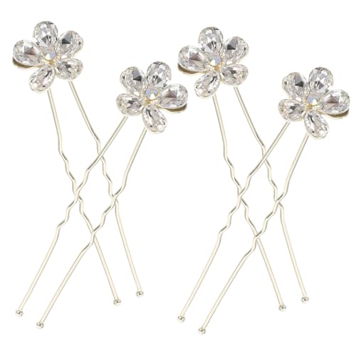 CRILSTYLEO 4er-pack U-förmige Haarnadeln Braut- Und Hochzeitshaarnadel Mit Strass- Für Frauen von CRILSTYLEO