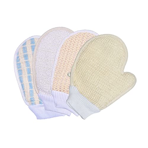 CRILSTYLEO 4er-set Badeduschhandschuh Handschuhtyp Pflanzenbetäubendes Badetuch Tragbares Körperpeeling Rückenmassage von CRILSTYLEO