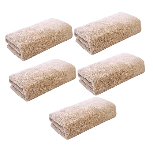 CRILSTYLEO 5St Gesichtstuch Gesichtswaschtuch Mikrofaser-Reinigungstuch Wiederverwendbare Gesichtstücher Mikrofaser-Gesichtstücher Mikrofasertuch hand towel handwaschlappen handtücher Khaki von CRILSTYLEO
