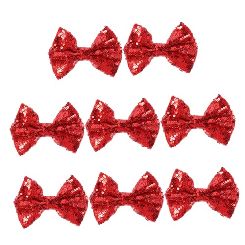 CRILSTYLEO 8St Pailletten-Schmetterlings-Haarspange Haarschleife Pailletten beugen Haarnadeln kinder haarspangen haarspange kinder haarschmuck Schleife Haarnadel Schleifenspangen Stoff rot von CRILSTYLEO