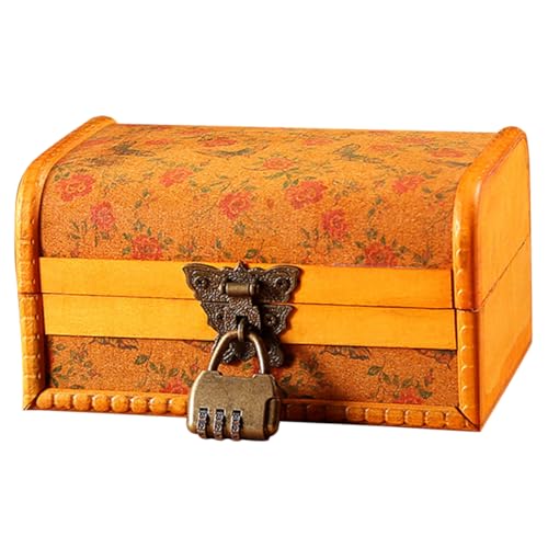 CRILSTYLEO Antike Holz Schmuck Box Abschließbare Lagerung Vintage Dekorative Fall Ohrring Lagerung Frauen von CRILSTYLEO