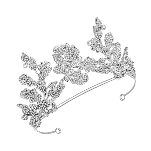 CRILSTYLEO Funkelndes Strass-kronen-stirnband Blatt-stirnband Für Frauen Hochzeit Braut-kopfschmuck von CRILSTYLEO