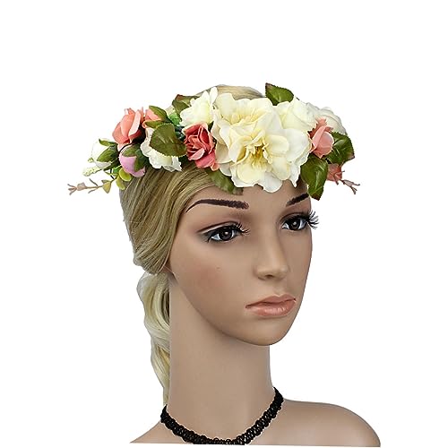 CRILSTYLEO Blumenkranz Haarreif Für Hochzeiten Brautjungfern Und Festivals Bohemian Floral Haarband Mit Verstellbarem Design Und Passendem Armband Für Anlässe CRILSTYLEO Blumenkranz Haarreif Für Hochzeiten Brautjungfern Und Festivals Bohemian Floral Haarband Mit Verstellbarem Design Und Passendem Armband Für Anlässe von CRILSTYLEO