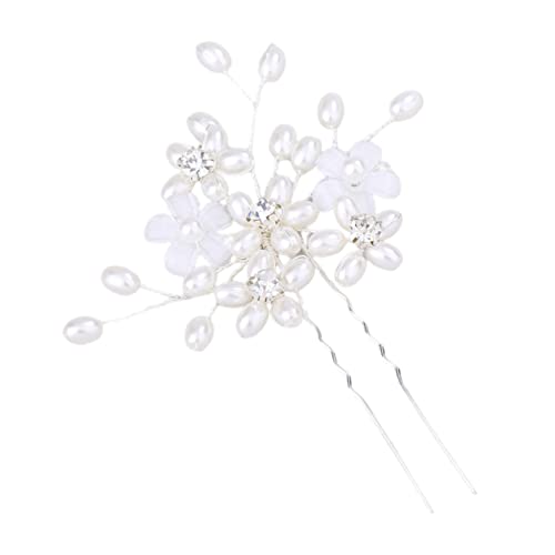 CRILSTYLEO Haarnadel Mit Kunstperlen Und Blumen Brautschmuck Für Hochzeitsfeiern Damen-retro-kopfschmuck Legierungsmaterial Elegantes Accessoire von CRILSTYLEO