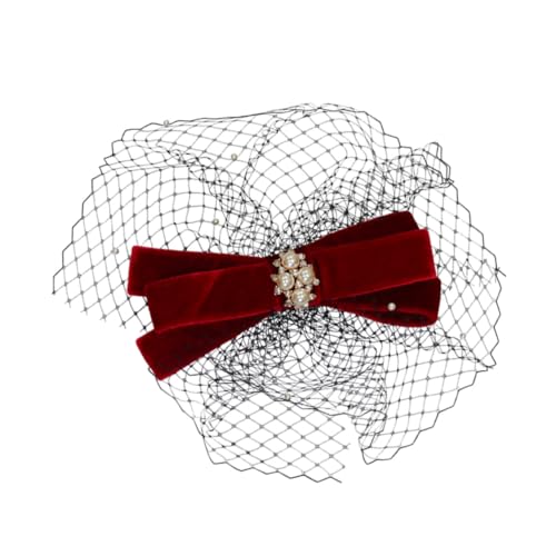 CRILSTYLEO Chic Schleier Braut Haar Zubehör Rot Mesh Garn Kopfschmuck Für Hochzeit Und Party CRILSTYLEO Chic Schleier Braut Haar Zubehör Rot Mesh Garn Kopfschmuck Für Hochzeit Und Party von CRILSTYLEO