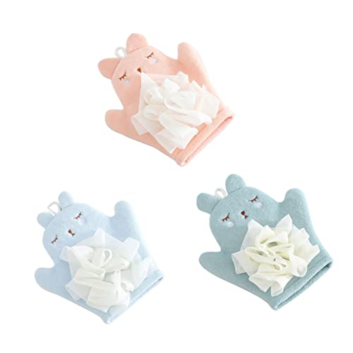 CRILSTYLEO Baby-badehandschuhe 3er-pack Weiche Körperpeeling-handschuhe Mit Cartoon-design Sanftes Peeling Für Kleinkinder Und Kinder Reichhaltige Blasen Zufällige Farbe von CRILSTYLEO