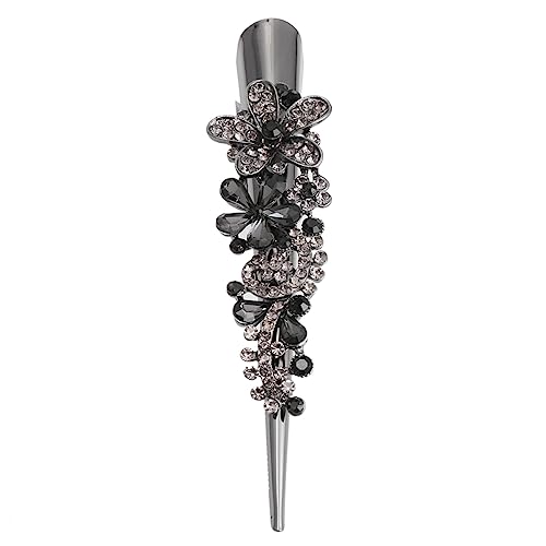 CRILSTYLEO Elegante Entenschnabel-Clips große Entenschnabel-Haarspange aus Metall mit Strasssteinen modische Entenschnabel-Haarspangen für Frauen von CRILSTYLEO