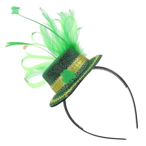 CRILSTYLEO Feder Stirnband Haarschmuck Kleeblatt-hut Haarreifen Für Festival St Patricks Day-kopfschmuck Festival-stirnbänder Kopfbedeckung von CRILSTYLEO
