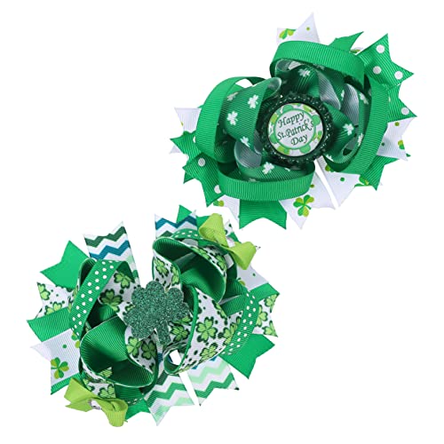 CRILSTYLEO Haarnadel Zum St. Patricks Day 2 Haarschleifen Haarclips Modisches Haar-accessoire Für Kinder Und Erwachsene von CRILSTYLEO