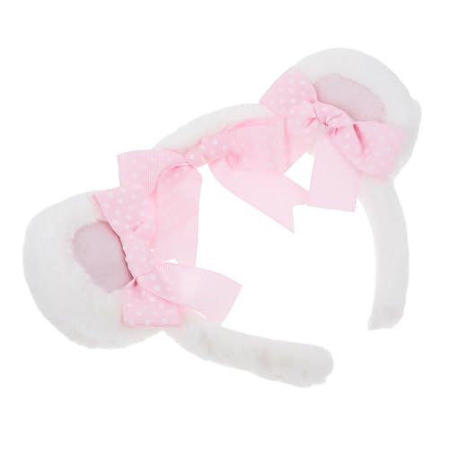 CRILSTYLEO Bärenohren Haarreif Mit Niedlichem Schleifen-design Leicht Und Bequem Für Cosplay Karneval Und Partys Perfektes Accessoire Für Frauen Und Mädchen von CRILSTYLEO