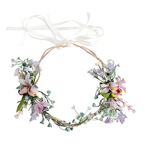 CRILSTYLEO Blumenhaarband Für Damen Eleganter Haarkranz Mit Lebensechten Blumen Für Hochzeiten Und Festliche Anlässe Rutschfest Und Hautfreundlich Vielseitig Kombinierbar von CRILSTYLEO