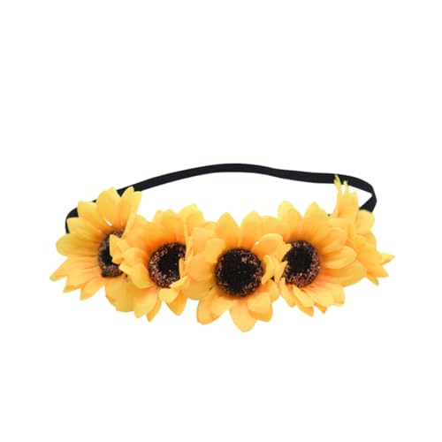 CRILSTYLEO Sonnenblumen-kopfschmuck Stirnband Aus Hanfseil Haarband Für Hochzeit Party-accessoire Dehnbar Größe 2 Sonniges Design von CRILSTYLEO