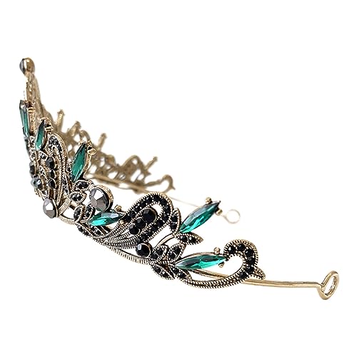 CRILSTYLEO Hochzeitskrone Mit Strass Elegantes Stirnband Für Braut Und Besondere Anlässe Schwarzes Und Grünes Design Für Geburtstagsfeiern Fotoshootings Und Hochzeiten von CRILSTYLEO