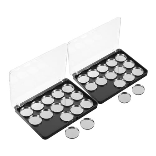 CRILSTYLEO Leere Make-Up Lidschatten Box Set 15 Fach Runde Eisen Platte Reise Größe von CRILSTYLEO