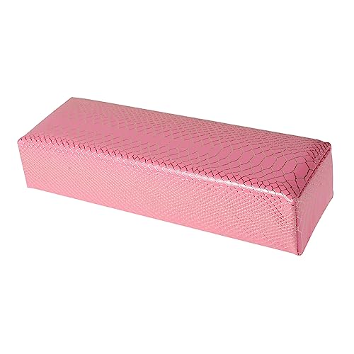 CRILSTYLEO Maniküre Kissen Für Handauflage Wasserdichtes Pu-handkissen Für Nagelkunst Rutschfestes Design Für Nagelsalons Und Heimmaniküre Pinke Schlangenhaut- von CRILSTYLEO