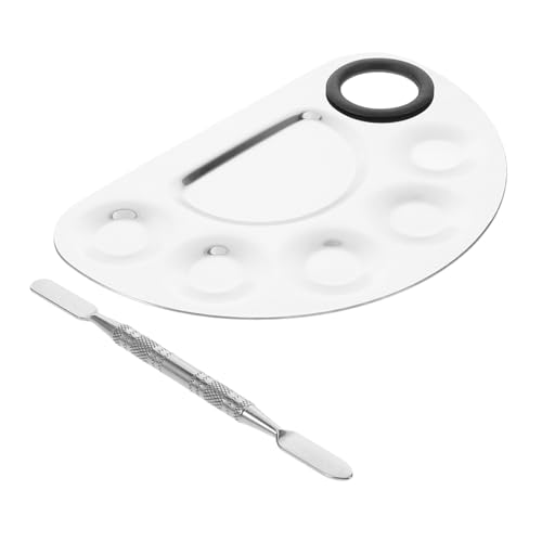 CRILSTYLEO Hand-make-up-mischpalette Edelstahl Nagelmischpalette Kosmetikpalette Für Foundation Und Lidschatten Make-up-palette Für Nailart Und Schminkutensilien von CRILSTYLEO
