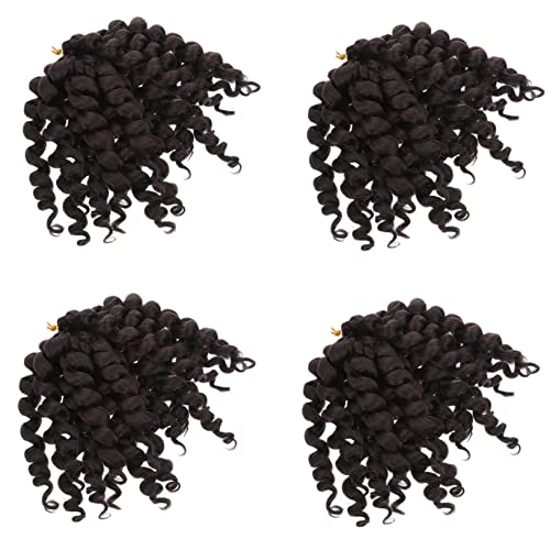CRILSTYLEO Perückenzöpfe Frühlingshaar 4 Stück Kunstlocken Häkelzöpfe Haarverlängerung Synthetisch Für Damen von CRILSTYLEO