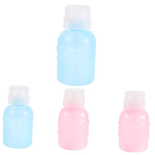 CRILSTYLEO Pressflasche Nagellackentferner Spender Makeup-entferner-pumpe 4 Stück Reise-flüssigkeitsbehälter Verschließbar Und Auslaufsicher von CRILSTYLEO