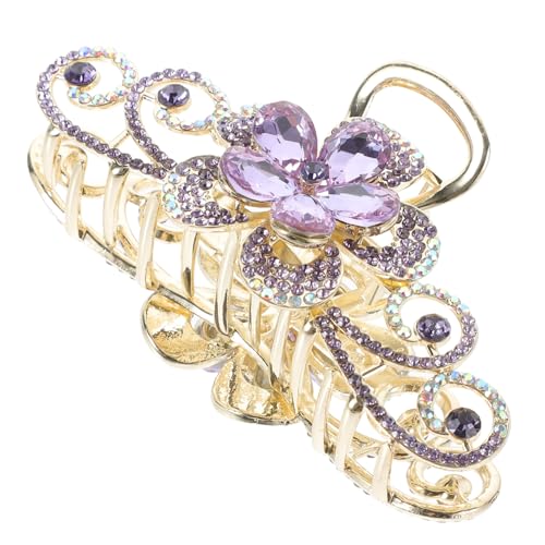 CRILSTYLEO Große Haarspange Mit Blumen-strasssteinen Haarklammer Aus Legierung Haar-accessoire Für Damen Und Mädchen von CRILSTYLEO