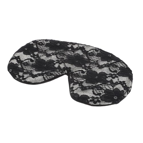 CRILSTYLEO Spitzenblumen-augenmaske Bequemer Augenblinder Augenpflegepads Kühlende Augenklappe Wiederverwendbare Augenmasken Trockene Augen Komprimieren Patch Schlafen Black Polyester von CRILSTYLEO