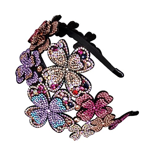 CRILSTYLEO Flapper-Stirnband für Damen mit Strass-Blumen-Stirnband breites Kopfstück für Partys Bankette den täglichen Gebrauch von CRILSTYLEO