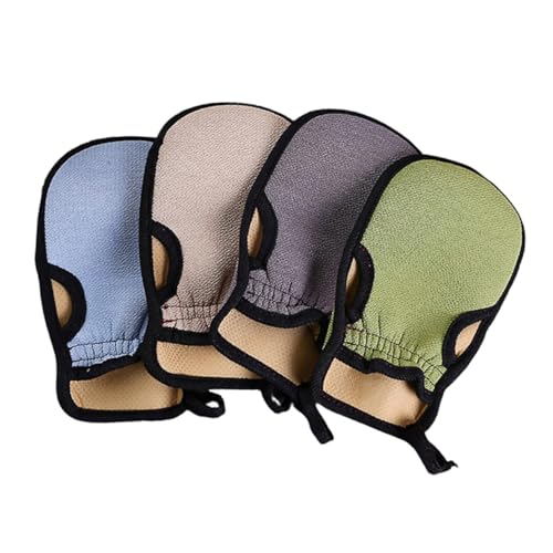 CRILSTYLEO Weiche Peelinghandschuhe Und Badetuch-set – 4-teilig – Duschhandschuhe Zur Linderung Von Hautausschlägen von CRILSTYLEO