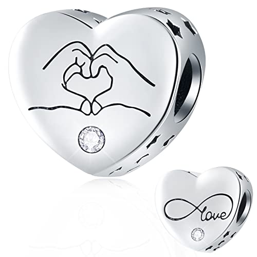 Ich liebe dich Herz mit Hände Geste Infinity Symbol Charms, 925 Sterling Silber I Love You Heart in Your Hand Gesture Bead, passt Pandora Valentines Armband, Geschenk für Braut/Ehefrau/Hochzeit Ich liebe dich Herz mit Hände Geste Infinity Symbol Charms, 925 Sterling Silber I Love You Heart in Your Hand Gesture Bead, passt Pandora Valentines Armband, Geschenk für Braut/Ehefrau/Hochzeit von CRISNATA