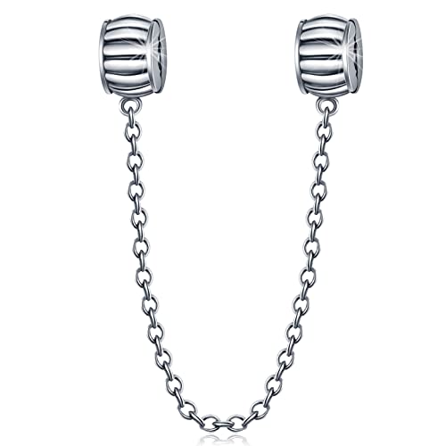 Sicherheit Kette Clip Charms fit Pandora Frauen Schlange Kette Armband, 925 Sterling Silber Safety Chain Lock Stopper Perlen Charm, Geschenk für Mutter/Tochter von CRISNATA