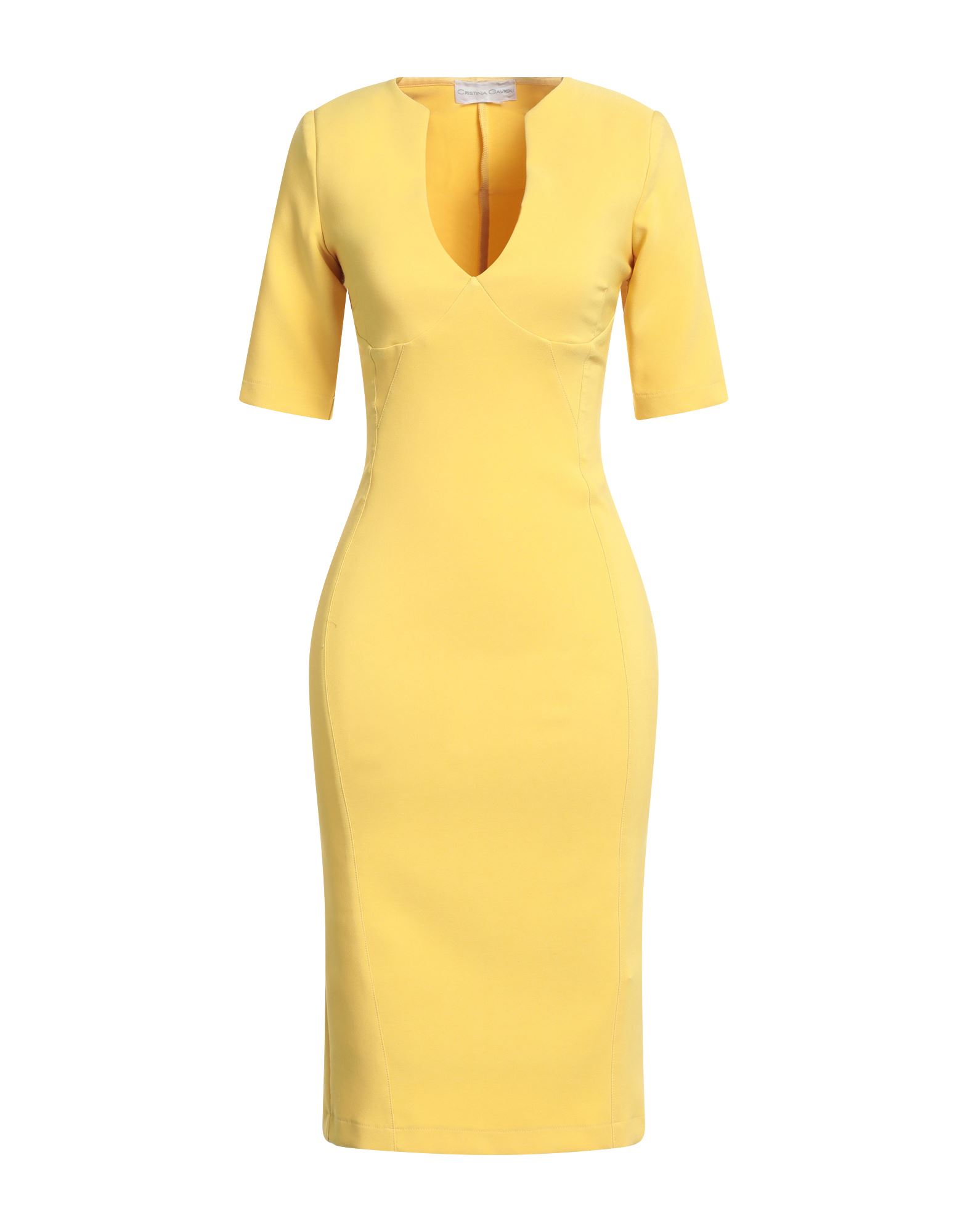 CRISTINA GAVIOLI Midi-kleid Damen Gelb von CRISTINA GAVIOLI