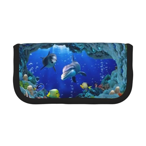 CRJSYCBYB 3D-Unterwasserwelt Fisch Delphi bedrucktes Leinen-Federmäppchen Schreibwaren-Organizer, tragbares Federmäppchen, Schwarz , Einheitsgröße, Münzfach CRJSYCBYB 3D-Unterwasserwelt Fisch Delphi bedrucktes Leinen-Federmäppchen Schreibwaren-Organizer, tragbares Federmäppchen, Schwarz , Einheitsgröße, Münzfach von CRJSYCBYB