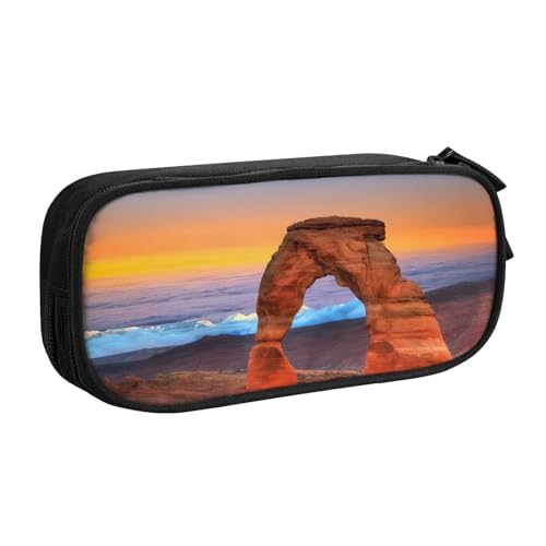 CRJSYCBYB Arches National Park Federmäppchen, bedruckt, Doppel-Federmäppchen, großes Fassungsvermögen, Reißverschluss, Schreibwarenetui, Schwarz , Einheitsgröße, Münzfach CRJSYCBYB Arches National Park Federmäppchen, bedruckt, Doppel-Federmäppchen, großes Fassungsvermögen, Reißverschluss, Schreibwarenetui, Schwarz , Einheitsgröße, Münzfach von CRJSYCBYB