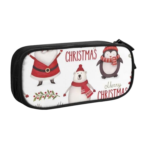 CRJSYCBYB Bedrucktes Federmäppchen mit Weihnachtsmann-Motiv, Doppel-Federmäppchen, großes Fassungsvermögen, Reißverschluss, Schreibwarenetui, Schwarz , Einheitsgröße, Münzfach CRJSYCBYB Bedrucktes Federmäppchen mit Weihnachtsmann-Motiv, Doppel-Federmäppchen, großes Fassungsvermögen, Reißverschluss, Schreibwarenetui, Schwarz , Einheitsgröße, Münzfach von CRJSYCBYB