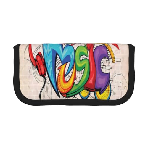 CRJSYCBYB Federmäppchen aus bedrucktem Segeltuch, Musik-Graffiti-Stil, Schreibwaren-Organizer, tragbares Federmäppchen, Schwarz , Einheitsgröße, Münzfach CRJSYCBYB Federmäppchen aus bedrucktem Segeltuch, Musik-Graffiti-Stil, Schreibwaren-Organizer, tragbares Federmäppchen, Schwarz , Einheitsgröße, Münzfach von CRJSYCBYB