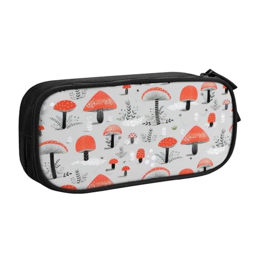 CRJSYCBYB Federmäppchen mit Cartoon-Pilz-Motiv, doppeltes Federmäppchen, großes Fassungsvermögen, Reißverschluss, Schreibwarenetui, Schwarz , Einheitsgröße, Münzfach CRJSYCBYB Federmäppchen mit Cartoon-Pilz-Motiv, doppeltes Federmäppchen, großes Fassungsvermögen, Reißverschluss, Schreibwarenetui, Schwarz , Einheitsgröße, Münzfach von CRJSYCBYB