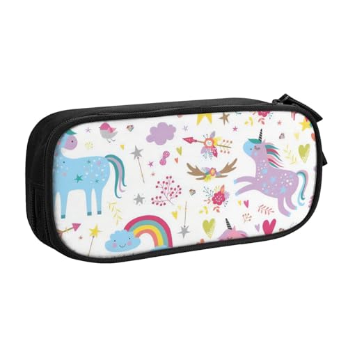 CRJSYCBYB Federmäppchen mit Einhorn-Motiv, doppeltes Federmäppchen, großes Fassungsvermögen, Reißverschluss, Schreibwarenetui, Schwarz , Einheitsgröße, Münzfach CRJSYCBYB Federmäppchen mit Einhorn-Motiv, doppeltes Federmäppchen, großes Fassungsvermögen, Reißverschluss, Schreibwarenetui, Schwarz , Einheitsgröße, Münzfach von CRJSYCBYB
