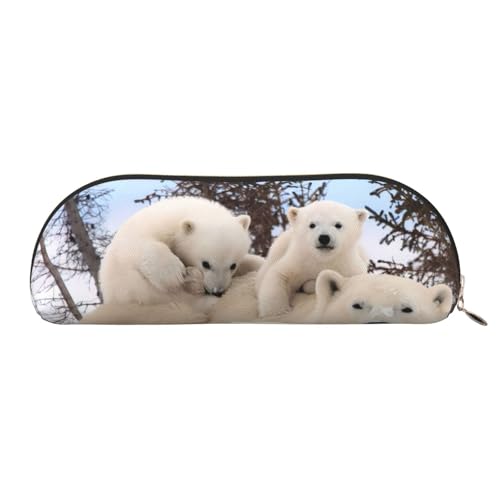 CRJSYCBYB Federmäppchen mit Eisbär-Motiv, bedrucktes Leder-Federmäppchen, Schreibwarentasche, gold, Einheitsgröße, Münzfach CRJSYCBYB Federmäppchen mit Eisbär-Motiv, bedrucktes Leder-Federmäppchen, Schreibwarentasche, gold, Einheitsgröße, Münzfach von CRJSYCBYB