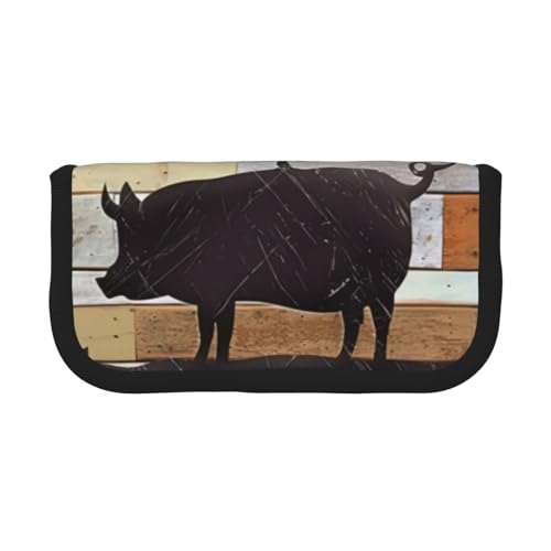 CRJSYCBYB Federmäppchen mit Kuh- und Schweinemuster, bedrucktes Federmäppchen, Schreibwaren-Organizer, tragbares Federmäppchen, Schwarz , Einheitsgröße, Münzfach CRJSYCBYB Federmäppchen mit Kuh- und Schweinemuster, bedrucktes Federmäppchen, Schreibwaren-Organizer, tragbares Federmäppchen, Schwarz , Einheitsgröße, Münzfach von CRJSYCBYB