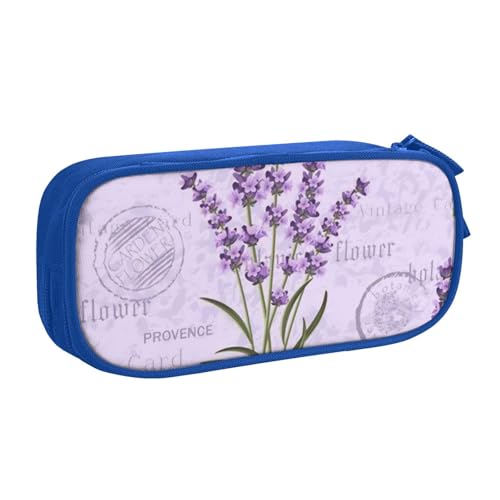 CRJSYCBYB Federmäppchen mit Lavendelprägung, doppeltes Federmäppchen, großes Fassungsvermögen, Reißverschluss, Schreibwarenetui, blau, Einheitsgröße, Münzfach CRJSYCBYB Federmäppchen mit Lavendelprägung, doppeltes Federmäppchen, großes Fassungsvermögen, Reißverschluss, Schreibwarenetui, blau, Einheitsgröße, Münzfach von CRJSYCBYB
