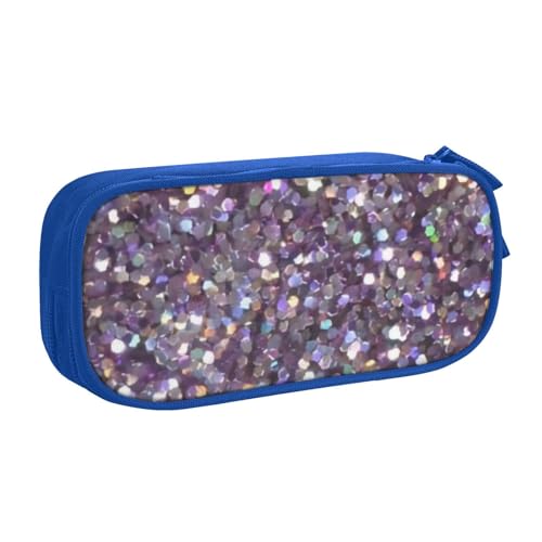 CRJSYCBYB Federmäppchen mit Paillettenmuster, doppeltes Federmäppchen, großes Fassungsvermögen, Reißverschluss, Schreibwarenetui, blau, Einheitsgröße, Münzfach von CRJSYCBYB