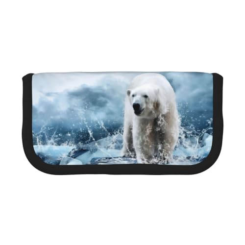 CRJSYCBYB Federmäppchen mit coolem Tiermotiv, weißer Eisbär, bedrucktes Segeltuch, Schreibwaren-Organizer, tragbares Federmäppchen, Schwarz , Einheitsgröße, Münzfach CRJSYCBYB Federmäppchen mit coolem Tiermotiv, weißer Eisbär, bedrucktes Segeltuch, Schreibwaren-Organizer, tragbares Federmäppchen, Schwarz , Einheitsgröße, Münzfach von CRJSYCBYB