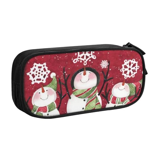 CRJSYCBYB Federmäppchen mit niedlichem Schneemann-Motiv, doppeltes Federmäppchen, großes Fassungsvermögen, Reißverschluss, Schreibwarenetui, Schwarz , Einheitsgröße, Münzfach CRJSYCBYB Federmäppchen mit niedlichem Schneemann-Motiv, doppeltes Federmäppchen, großes Fassungsvermögen, Reißverschluss, Schreibwarenetui, Schwarz , Einheitsgröße, Münzfach von CRJSYCBYB