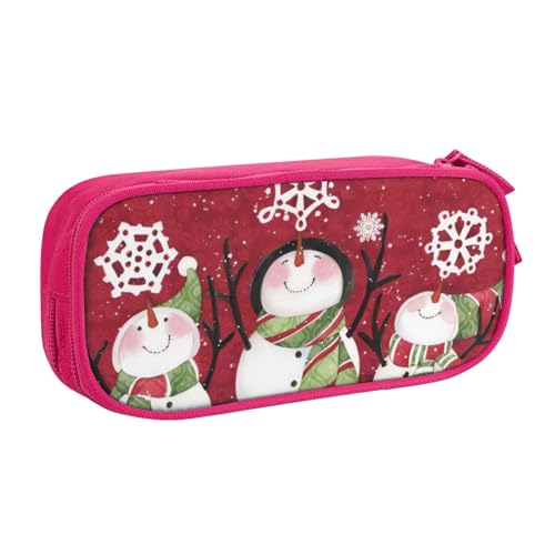 CRJSYCBYB Federmäppchen mit niedlichem Schneemann-Motiv, doppeltes Federmäppchen, großes Fassungsvermögen, Reißverschluss, Schreibwarenetui, rose, Einheitsgröße, Münzfach CRJSYCBYB Federmäppchen mit niedlichem Schneemann-Motiv, doppeltes Federmäppchen, großes Fassungsvermögen, Reißverschluss, Schreibwarenetui, rose, Einheitsgröße, Münzfach von CRJSYCBYB