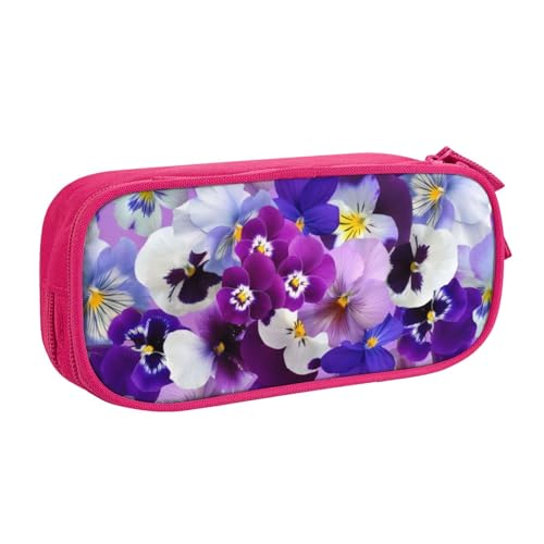CRJSYCBYB Federmäppchen mit violettem Blumendruck, Doppel-Federmäppchen, großes Fassungsvermögen, Reißverschluss, Schreibwarenetui, rose, Einheitsgröße, Münzfach CRJSYCBYB Federmäppchen mit violettem Blumendruck, Doppel-Federmäppchen, großes Fassungsvermögen, Reißverschluss, Schreibwarenetui, rose, Einheitsgröße, Münzfach von CRJSYCBYB